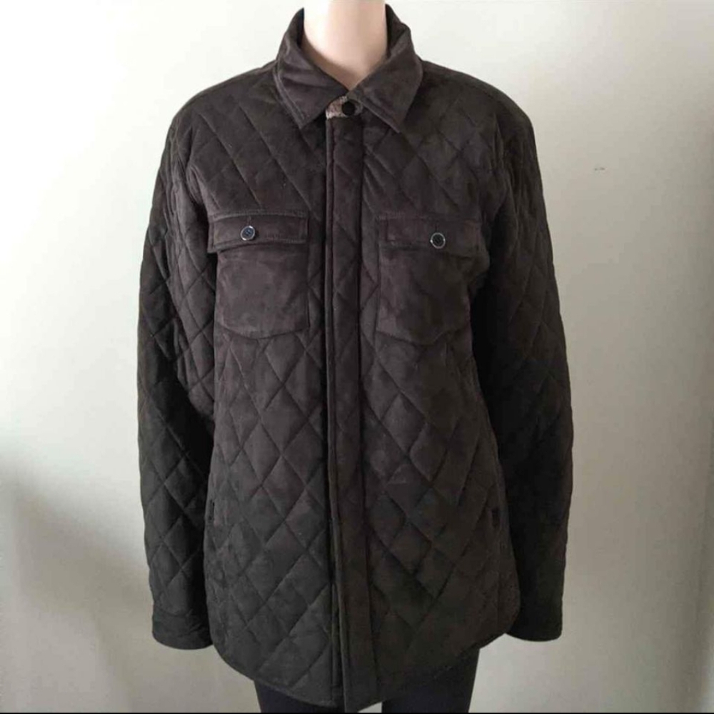 Black Diamond quilt lined shacket jacket, men's large